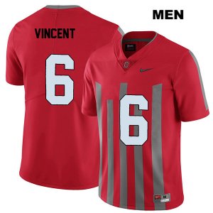 Men's NCAA Ohio State Buckeyes Taron Vincent #6 College Stitched Elite Authentic Nike Red Football Jersey KQ20V18UZ
